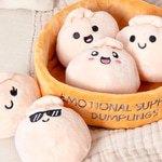 Relatable Emotional Support Dumplings on Bed